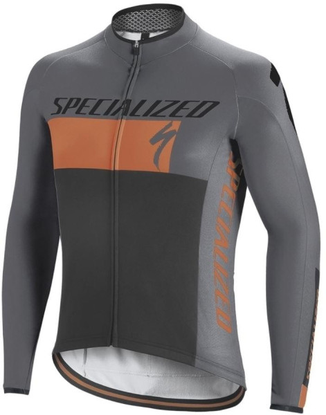 Specialized Element Rbx Comp Logo LS Jersey - grey/neon orange/blk - M 