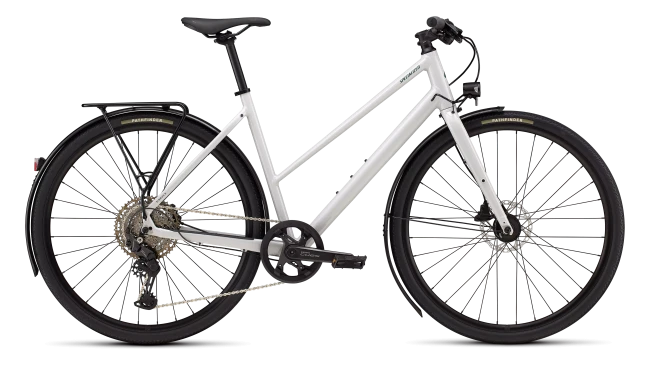 Specialized SIRRUS X 3.0 EQ STEP THROUGH - S, Gloss Dove Grey/Metallic Pine Frost Reflective, 2026