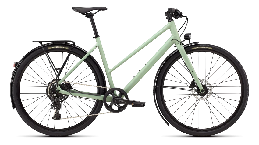 Specialized SIRRUS X 2.0 EQ STEP THROUGH - M, Satin Pistachio/Dolomite Metallic Frost Reflective, 2026