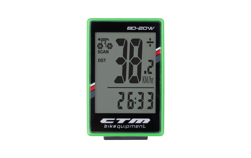 CTM Bike Computer, BD-20W, Green
