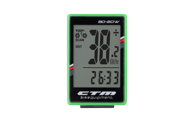 CTM Bike Computer, BD-20W, Green